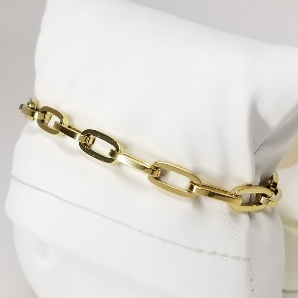 18K Stainless Steel Heart Toggle Bracelet NEW - Picture 4 of 8